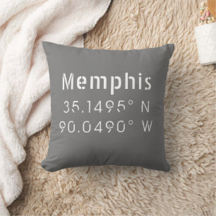 Almohada de Memphis Tennessee Longitud Latitud