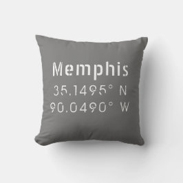 Almohada de Memphis Tennessee Longitud Latitud