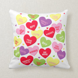 almohada de mensajes de corazón de dulces de San V