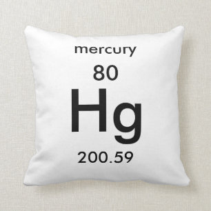 Almohada de Mercury del cuadro periódico 80