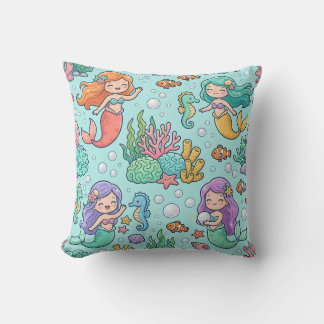 Almohada de Mermaid Seahorse Coral