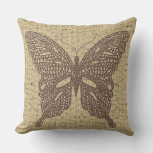 almohada de mimbre mariposa al aire libre
