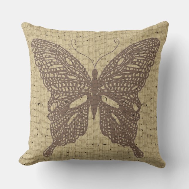 almohada de mimbre mariposa al aire libre (Anverso)
