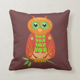 Almohada de moda linda con los búhos