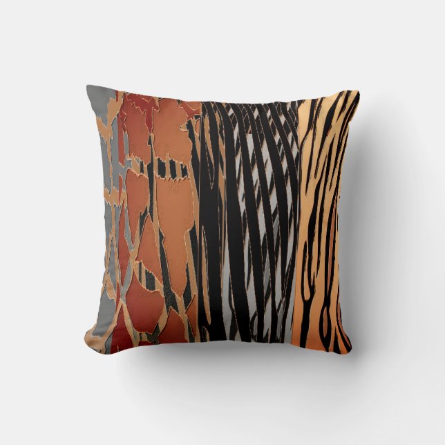 Almohada de moda rústica con estampado de cebra de (Anverso)