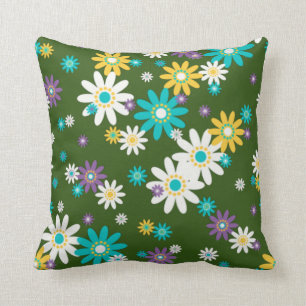 almohada de moho floral de los años 70