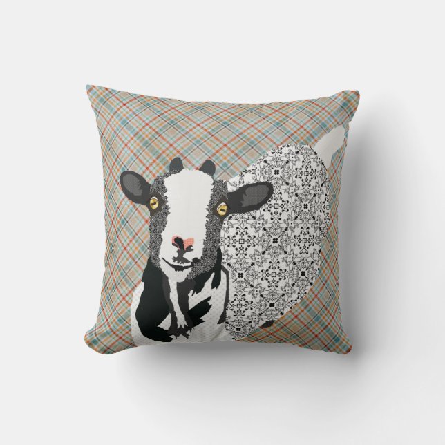 Almohada de Mojo de la tela escocesa de Junebug (Anverso)