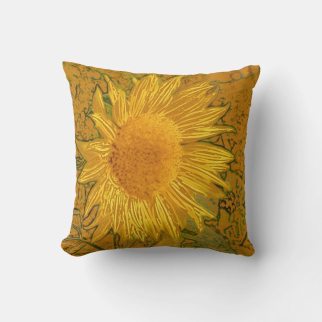 Almohada de Mojo del americano del girasol (Anverso)