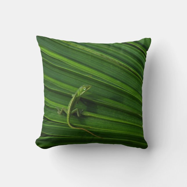 Almohada de Mojo del americano del lagarto verde (Anverso)