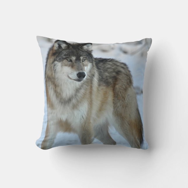 Almohada de MoJo del americano del lobo gris (Anverso)