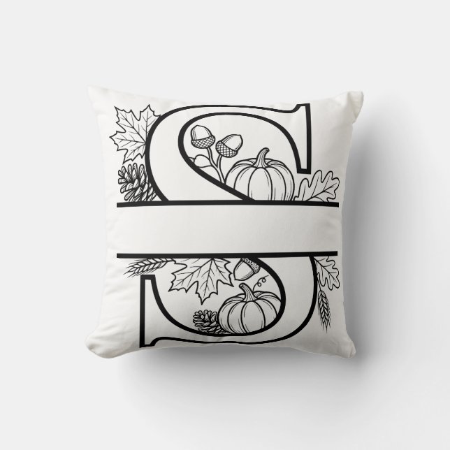 Almohada de Monograma de Otoño S (Anverso)