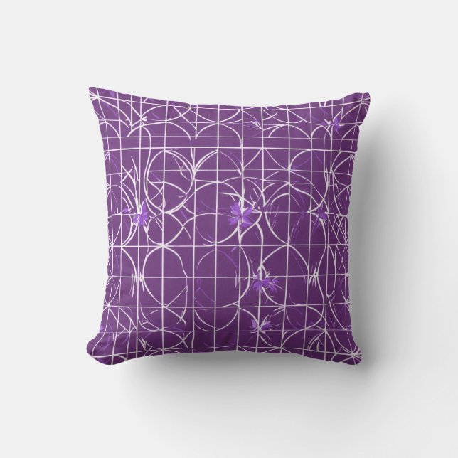 Almohada de mosaico floral de Amethyst - Elegancia (Anverso)
