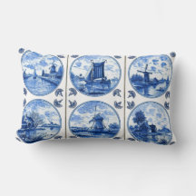 Almohada de mosaicos estilo Delft