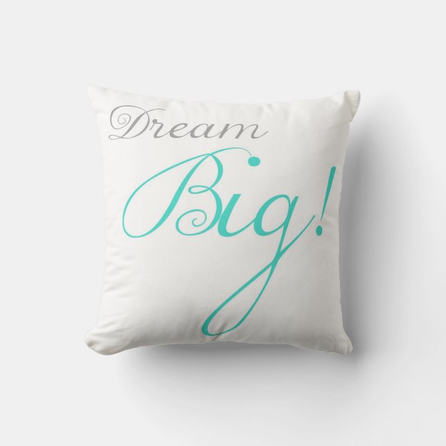Almohada de motivación grande ideal de la turquesa (Anverso)