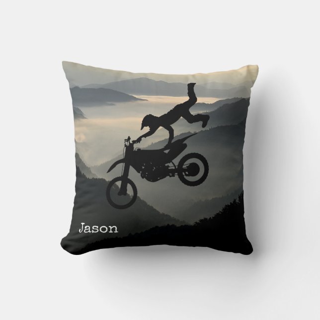 Almohada de motorcross de motocicleta montañas (Anverso)