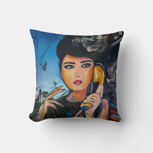 Almohada de mujer Pop Art (Anverso)