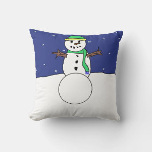Almohada de muñeco de nieve de dibujos animados