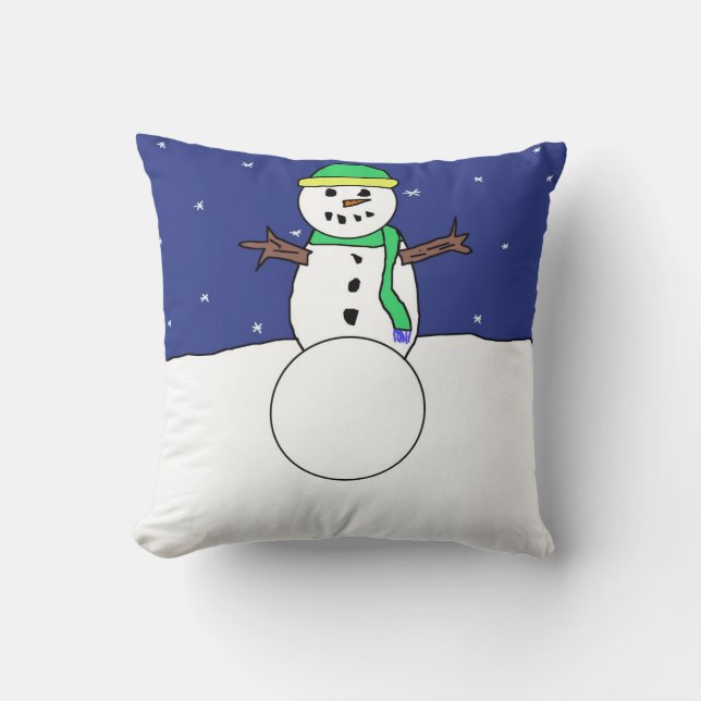 Almohada de muñeco de nieve de dibujos animados (Anverso)