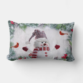 almohada de muñeco de nieve de doble cara y de páj