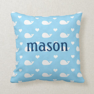 Almohada de muy buen gusto del azul del bebé de la