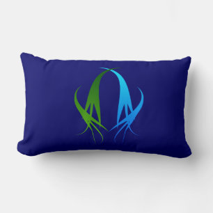 almohada de natación azul y verde