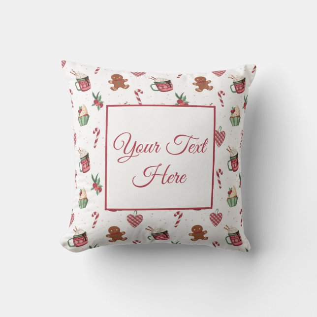 Almohada de Navidad acogedora personalizada (Anverso)