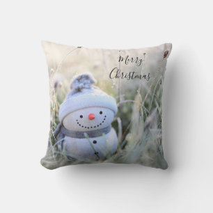 Almohada de Navidad Alegre Muñeco de Nieve