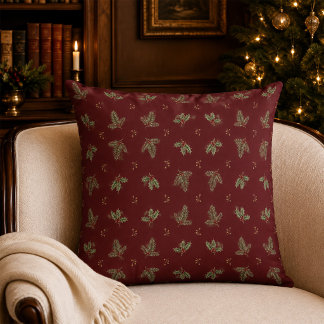 Almohada de Navidad botánica de Borgoña