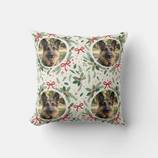 Almohada de Navidad con foto de mascota personaliz