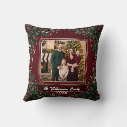 Almohada de Navidad con foto familiar de la famili