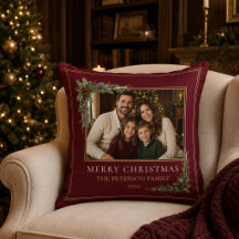 Almohada de Navidad con Foto Familiar Personalizad