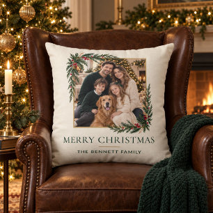 Almohada de Navidad con Foto Familiar Personalizad