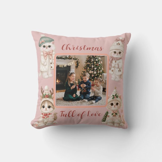 Almohada de Navidad con Foto Personalizada (Anverso)