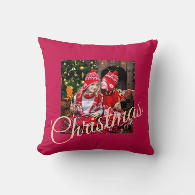 Almohada de Navidad con Foto Personalizada (Anverso)
