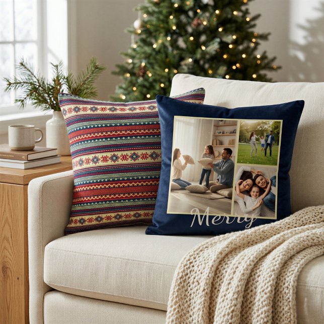 Almohada de Navidad con foto personalizada Fair Is (Subido por el creador)