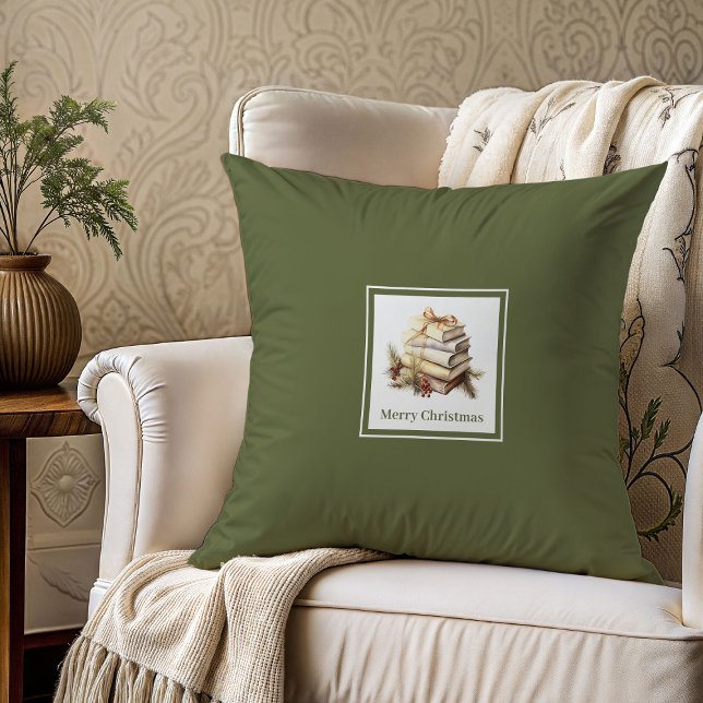 Almohada de Navidad con letra manuscrita escandina (Custom Scandinavian Script Christmas Pillow)