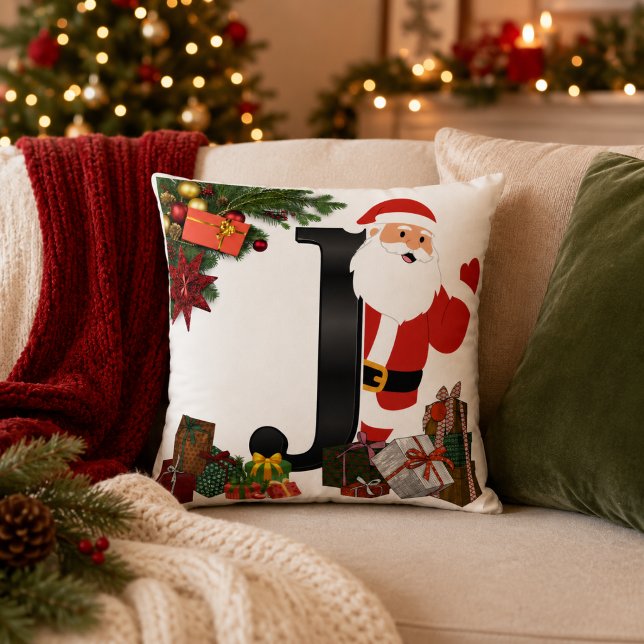 Almohada de Navidad con monograma personalizado (Subido por el creador)