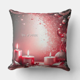 Almohada de Navidad con Velas Rojas