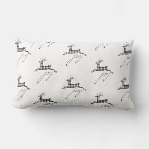 Almohada de Navidad Cuadrada de Plaid Alegría Reno