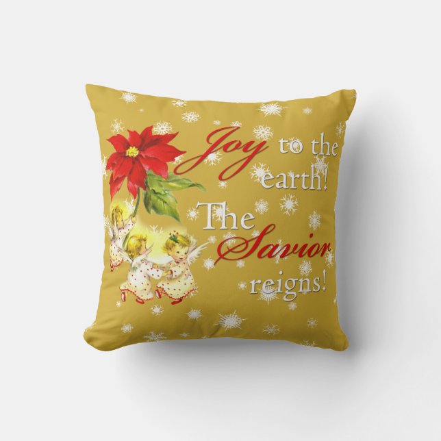 Almohada de Navidad de ángeles bebés bailando (Anverso)