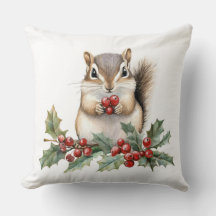 Almohada de Navidad de Ardilla Llena de Encanto