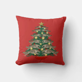 Almohada de Navidad de Borzoi Saltando