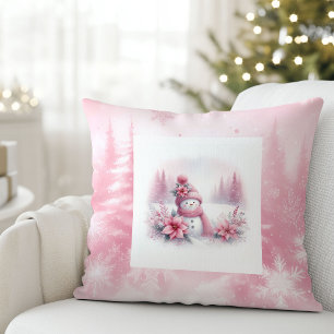 Almohada de Navidad de bosque de Pinkmas suave con