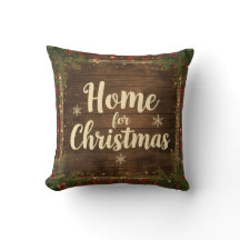 Almohada de Navidad de Cabaña Rústica | Acogedora