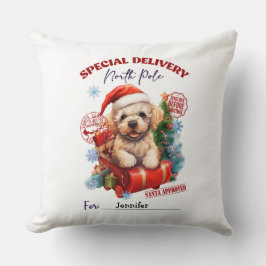 Almohada de Navidad de Caniche Adorable