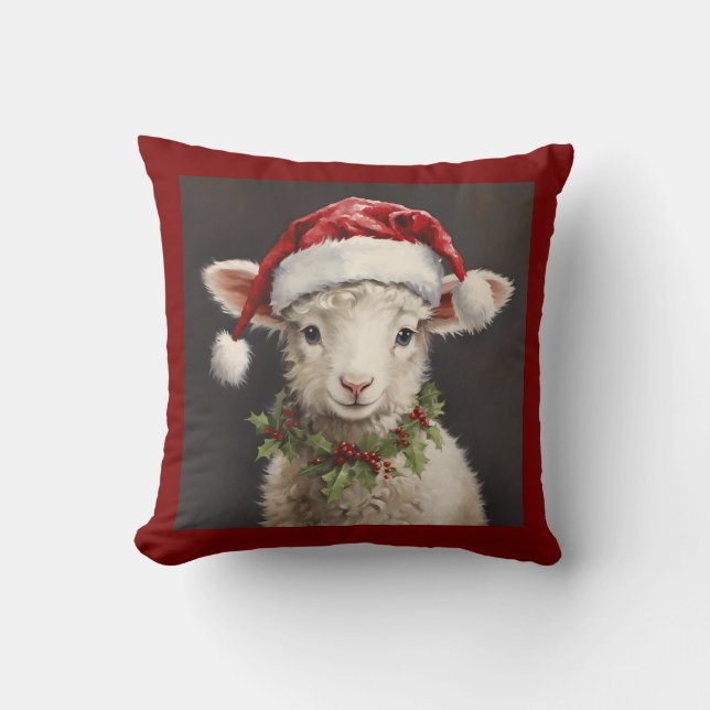 ALMOHADA DE NAVIDAD DE CORDERO PEQUEÑO (Anverso)