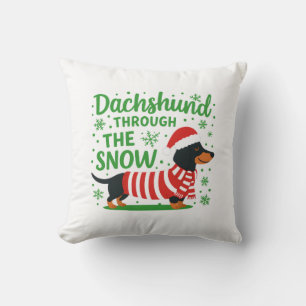 Almohada de Navidad de Dachshund