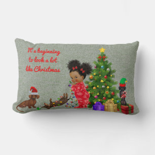 Almohada de Navidad de Dachshund Decoración Étnica