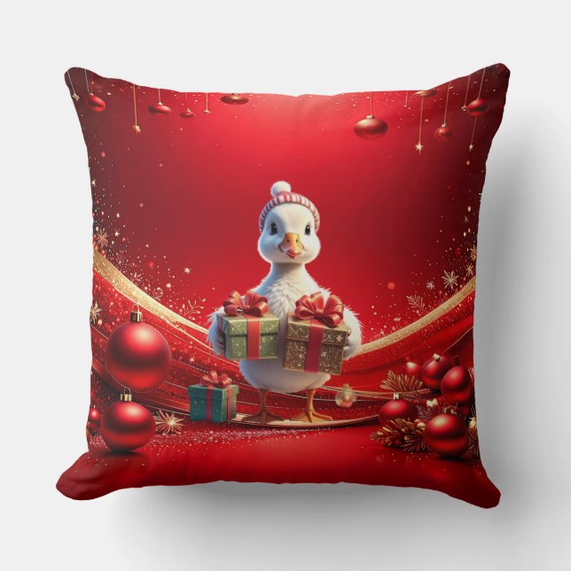 Almohada de Navidad de pato lindo (Anverso)