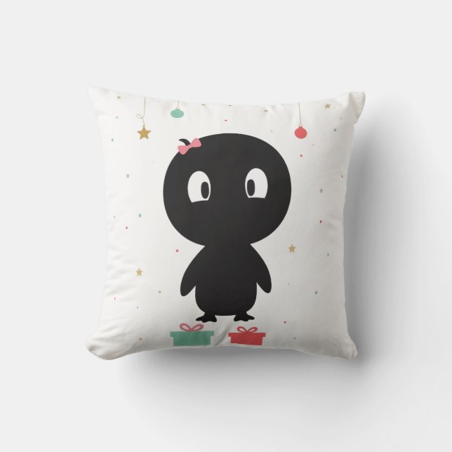 Almohada de Navidad de Pingüino (Anverso)